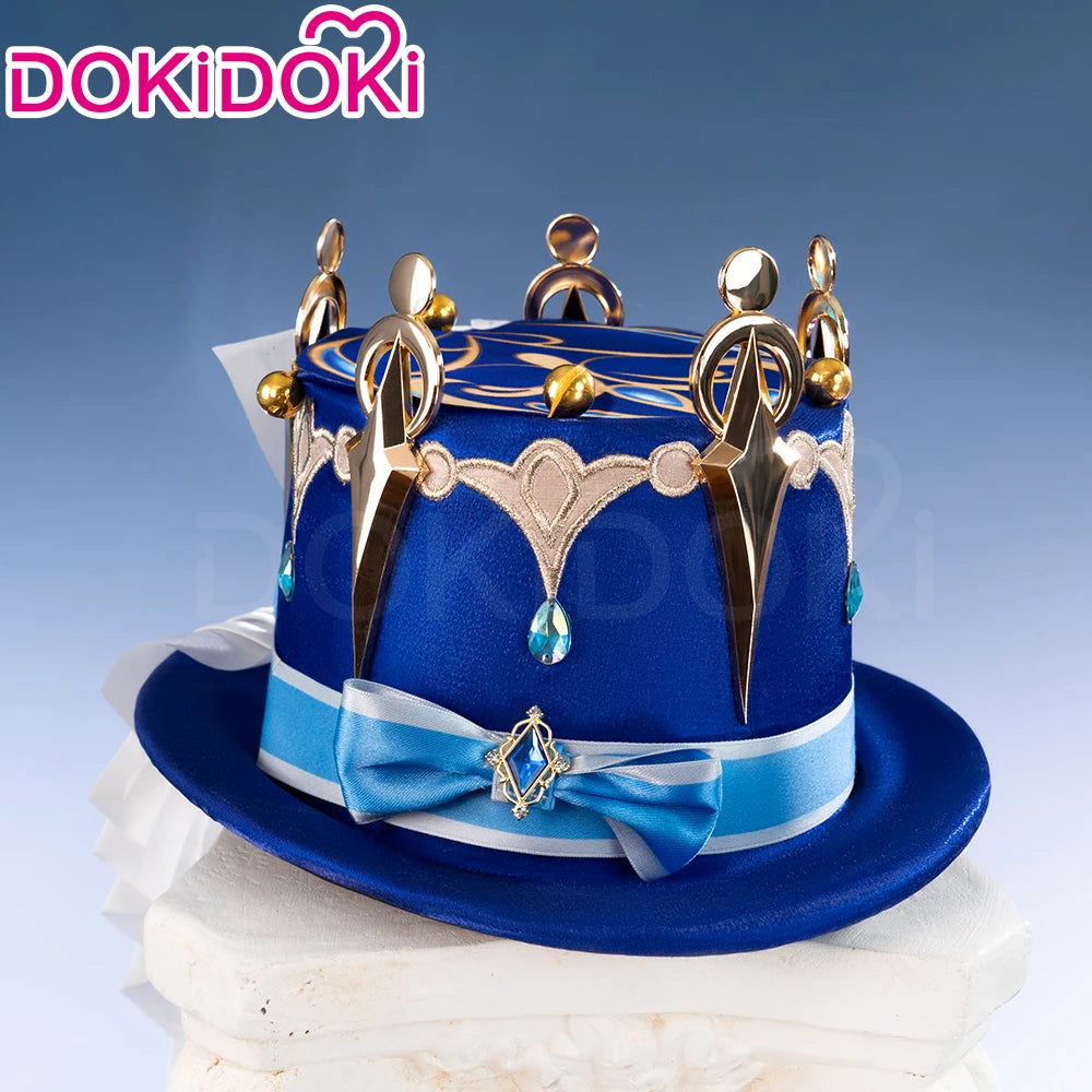 IN STOCK Focalors Furina Hat Game Genshin Impact Cosplay DokiDoki Fontaine Furina Hydro Women Blue Hat Metal Accessories Cosplay