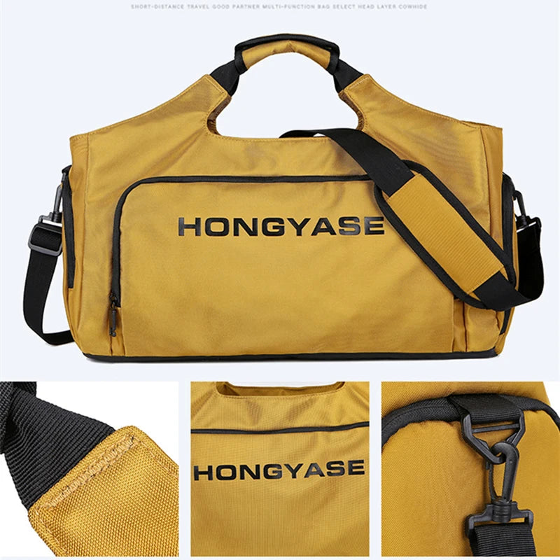 Gym Sports Bag for Men Waterproof Travel Fitness Duffle with Shoe Pocket Shoulder Tote Outdoors Weekend Luggage