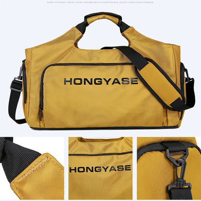 Gym Sports Bag for Men Waterproof Travel Fitness Duffle with Shoe Pocket Shoulder Tote Outdoors Weekend Luggage