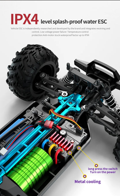 SCY 1:16 70KM/H or 50KM/H 4WD RC Car with LED Remote Control Cars High Speed Drift Monster Truck for Kids Vs Wltoys 144001 Toys