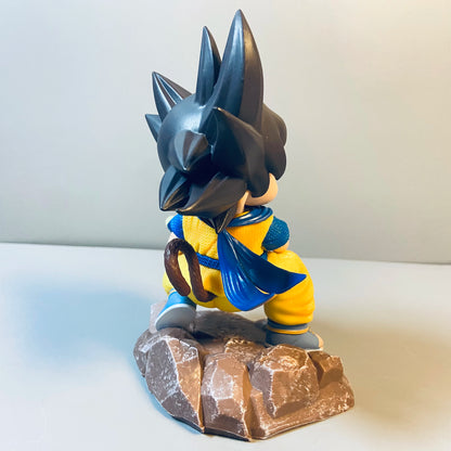 Dragon Ball Childhood Little Goku Hugs Puer Ya Mu Tea Little Follower Figures Doll Pvc Model Statue Collection Toys Ornamen Gift