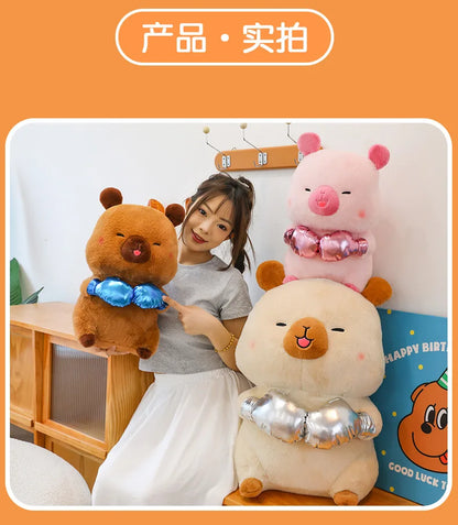 Plush Capybara Boxing Toy Stuffed Animal Cute Cuddly Pillow Decor for Kids Birthday Xmas Gift Wholesale Plush Toy Stuffed Animal