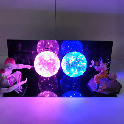 Dragon Ball Anime Lamp Goku vs Freeza Kamehameha Led Diy Action Figure Toys DBZ 3d Atmosphere Lamp Figurine PVC Model