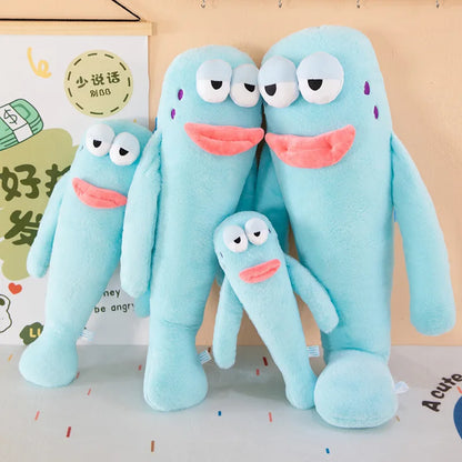 Sanrio 80cm Cute Plush Cartoon Ugly Fish Stuffed Toy Funny Knock Knock Doll New Viral Kids Birthday Christmas Gift for Children