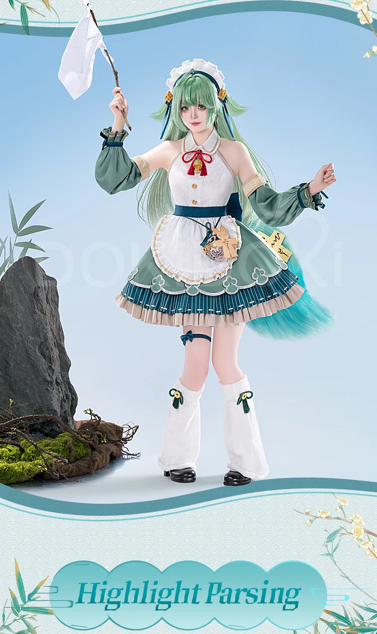 Huohuo Cosplay Costume Game Honkai: Star Rail DokiDoki-R Honkai Women Cute Maid Costume Huo Huo Cosplay Tail Christmas