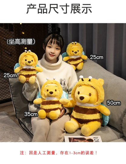 50cm Genuine Disney Bee Winnie The Pooh Plush Toys Pillow Kawaii Anime Bear Stuffed Doll Toys For Children's Birthday Xmas Gifts