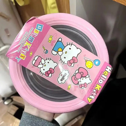 Hellokitty Stainless Steel Ramen Bowl With Lid Cute Japanese Large Instant Noodles Fruit Salad Rice Soup Bowl Kitchen Tableware