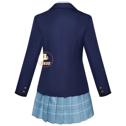 iCoser Anime My Dress-Up Darling Marin Kitagawa Cosplay Costume Blue Skirt Suit School Uniform Season 2 Halloween for Women Girl