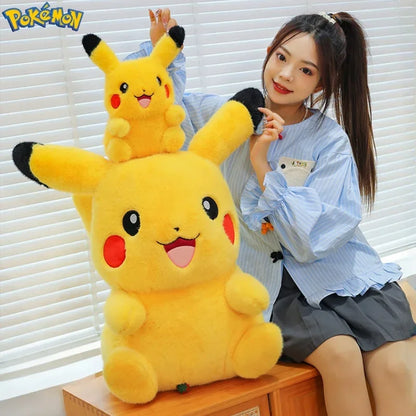 35-60CM Long-haired Pikachu Plushies Kawaii Pokemon Peluche Cartoon Anime Comfortable Soft Doll Ornament Children Toy Gifts