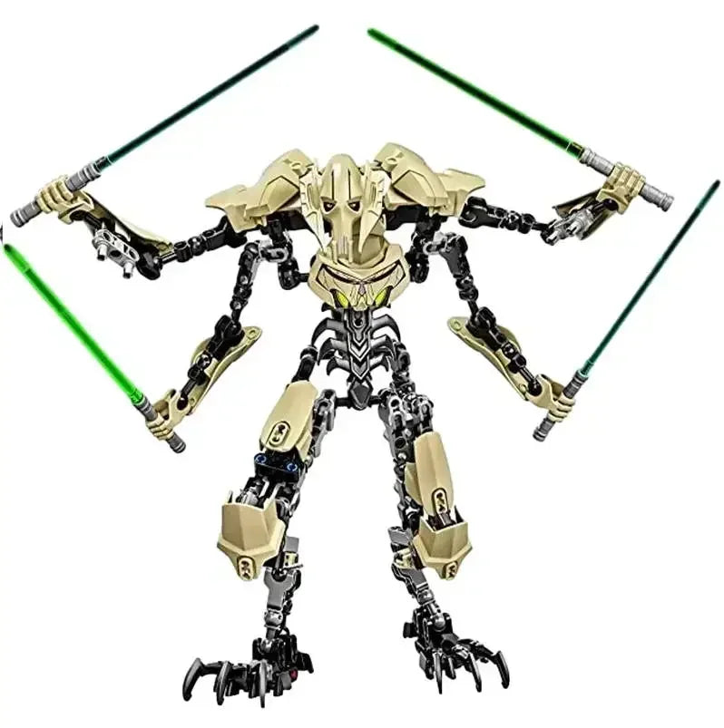 In Stock Stars Wars Action Figure General Robot Grievous With Lightsaber Hilt Combat Weapon Anime Figure Model Toy Kids Gifts