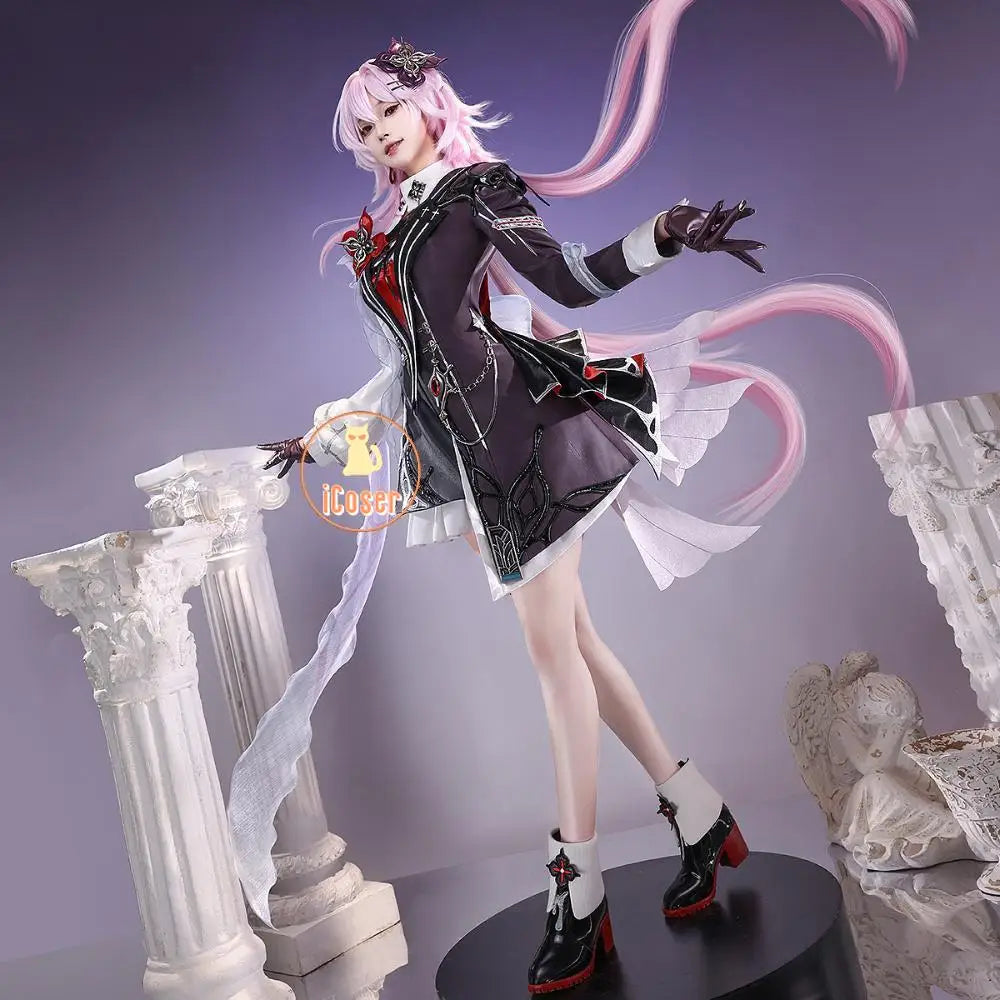 Honkai Star Rail Evernight March 7th Cosplay Costume Wig Dress Headwear Mysterious Foreign Guest Amphoreus Halloween Party Women