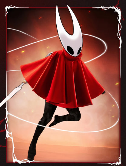 Hornet Cosplay Costume Game DokiDoki-R Men Women Halloween Costume Hornet Red Cloak Cosplay Mask Halloween