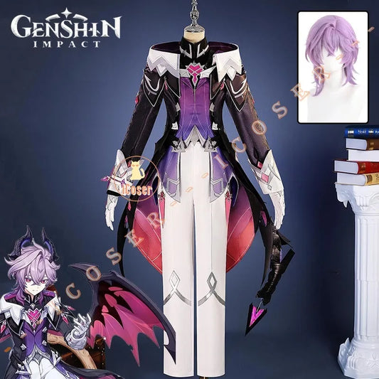 Genshin Impact Durin Cosplay Costume Wig Uniform Headwear Game Role Play Outfit Halloween Christmas Party for Women Men Girls