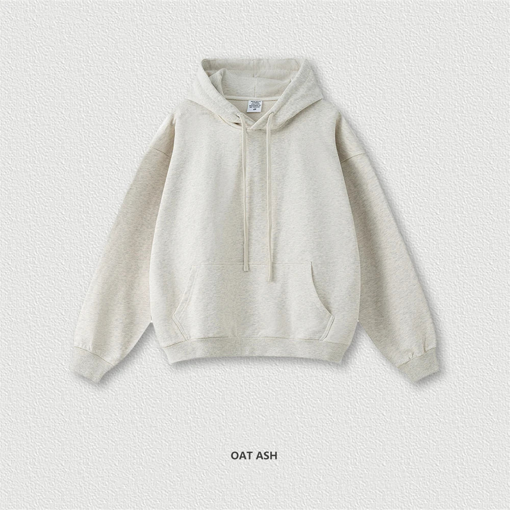 ZODF New Autumn Winter Solid Heavy Weight Hoodies For Men Unisex Basic Loose 440gsm Knitted Hooded Pullovers HY0886