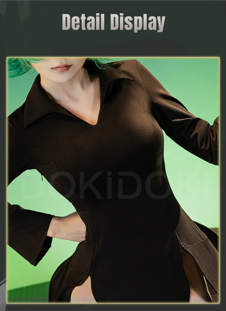 IN STOCK Terrible Tornado Tatsumaki Cosplay Costume Anime DokiDoki-R Women Halloween Cosplay Sexy Dress Plus Size