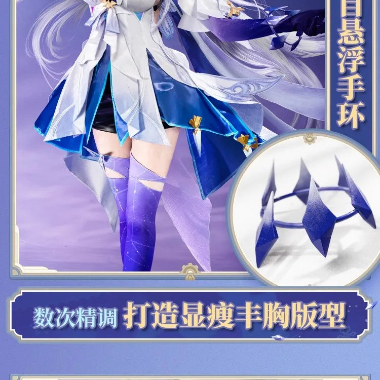 iCoser Genshin Impact Skirk Cosplay Costume Wig Dress New Skin Uniform Headwear Metal Props Halloween Party Women Girls Carnival