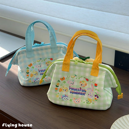 Adorable Linabell CookieAnn Thermal Lunch Bag Plush Insulated Tote Cute Handbag Bento Bag Kawaii Shopping Bag Gifts Girl