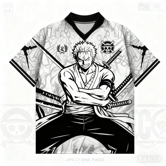 2526 New Bandai Anime One Piece Luffy Summer Jersey T-shirt Oversized 3D Adult and Children's Multifunctional Top Christmas