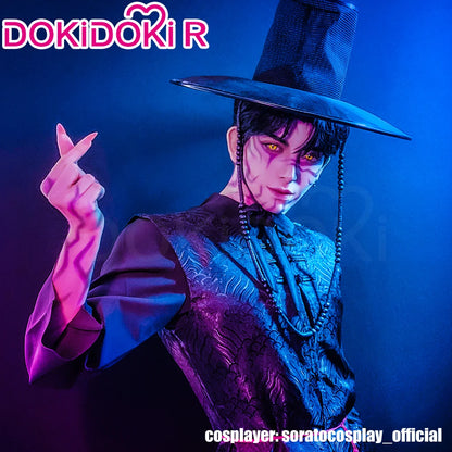 【Last Batch】IN STOCK Jinuu Cosplay Costume 【S-3XL】DokiDoki-R Jinuu Babyy Mysteryy Romancee Men Black Robes Hat Plus Size