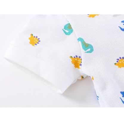Baby Boys Summer Polo Shirt Cotton Korean Children's Clothes 2024 Kids Turn-down Collar White Tee Boys Short Sleeve Shirt Tops
