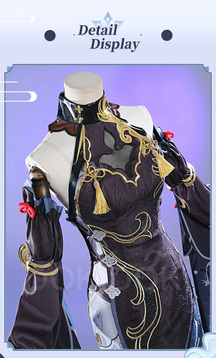 Shenhe Cosplay Costume Game Genshin Impact【XS-3XL】DokiDoki-N Shen He Skin Frostflower Dew Costume Lantern Rite Cosplay Plus Size