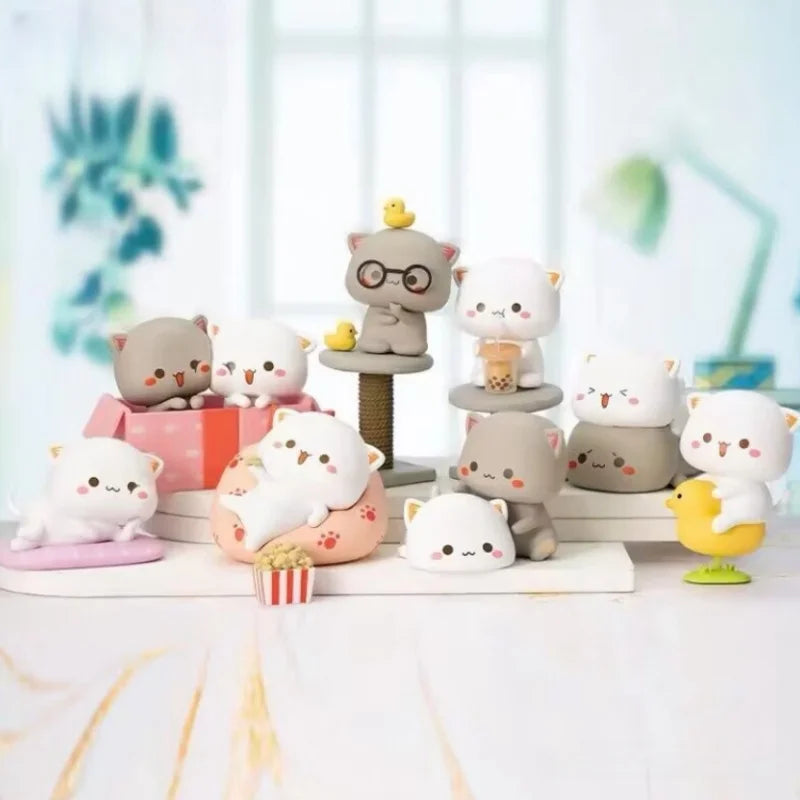 Kawaii Mitao Cat 2 Season Lucky Cat Cheap Cute Cat Blind Box Toys Surprise Figure Cartoon Doll Collect Model Home Holiday gifts