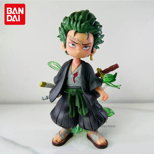 New One Piece Anime Figure Q-version Roronoa Zoro Model Ornaments Action Figures Collection Model Doll Toy Kid Gift