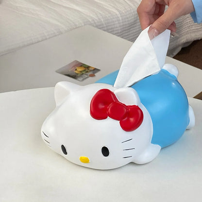 New Sanrio Hello Kitty Tissue Box Cute Party Paper Drawing Box Creative Design Napkin Storage Box
