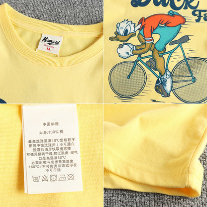 Summer New American Retro Short-sleeved O-neck Letter Printed T-shirt Men's Fashion Simple 100% Cotton Washed Casual Sport Tops