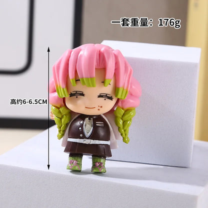 1Set Demon Slayer Anime Figure Kamado Tanjirou Agatsuma Zenitsu Inosuke Doll Toys Kyoujurou Belly Filling Ornaments Tengen