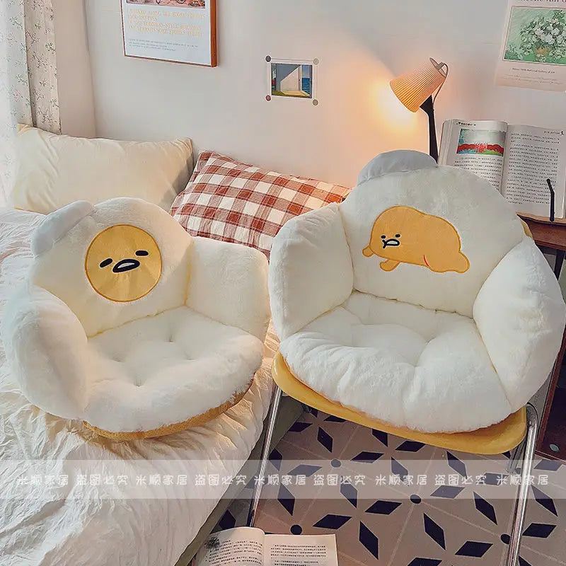 Comfortable Gudetama Seat Cushion Thickened Stuffed Anime Sitting Cushion Chair Warm Butt Bay Window Cushion Home Decor Gifts