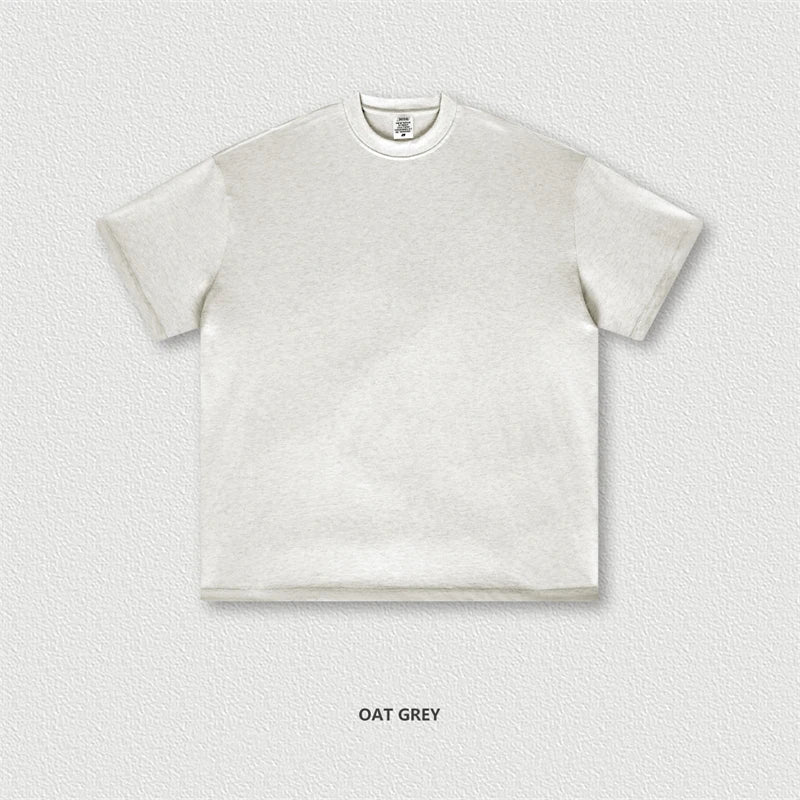 ZODF New 2025 Heavy Weight 305gsm Solid Cotton T Shirts For Men Unisex Summer Oversized Noshrink Basic T-Shirt Brand Tops HY0475