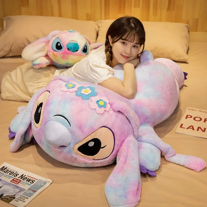 New Disney Lilo and Stitch Plush Toys Cartoon Anime Plushie Purple Pink Angel Dolls Pillow Soft Stuffed Xmas Gift for Children