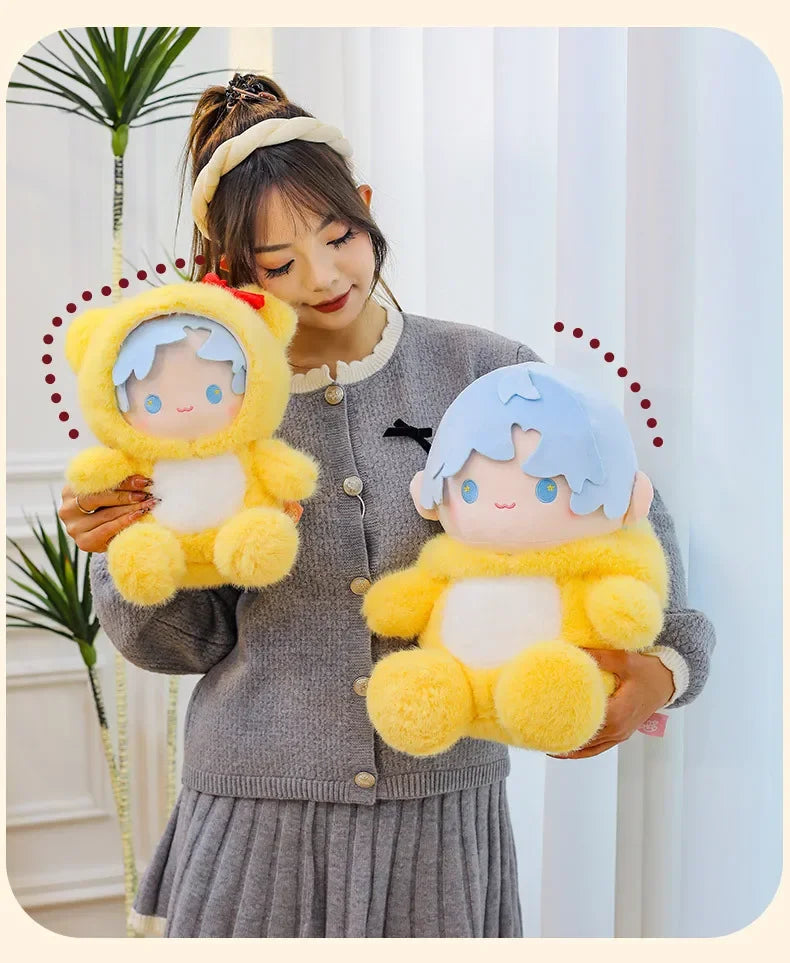 New 35/45/55CM Kawaii Movie Peripheral Yellow Little Bear Boy Stuffed Toy Soft Doll Pillow Decoration Children's Birthday Gif