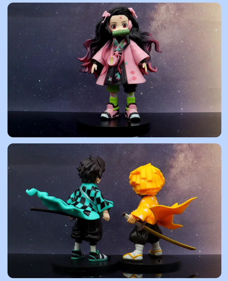 Anime Demon Slayer Tanjirou Nezuko Hashibira Inosuke Kyoujurou Action Figure PVC Model Statue doll Toy Desk Decor Collectio Gift