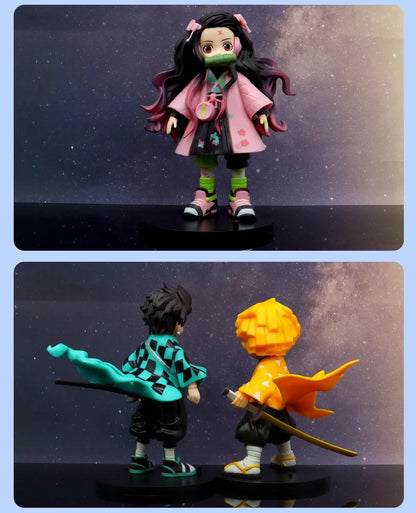 Anime Demon Slayer Tanjirou Nezuko Hashibira Inosuke Kyoujurou Action Figure PVC Model Statue doll Toy Desk Decor Collectio Gift