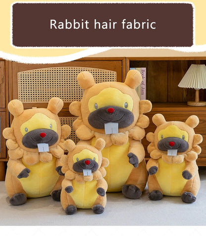 35/80cm Large Bidoof  Pokemon Plush Toys Anime Doll Cute Pillow Cartoon Giant Pokémon Plushie Stuffed Gift for Kids Christmas