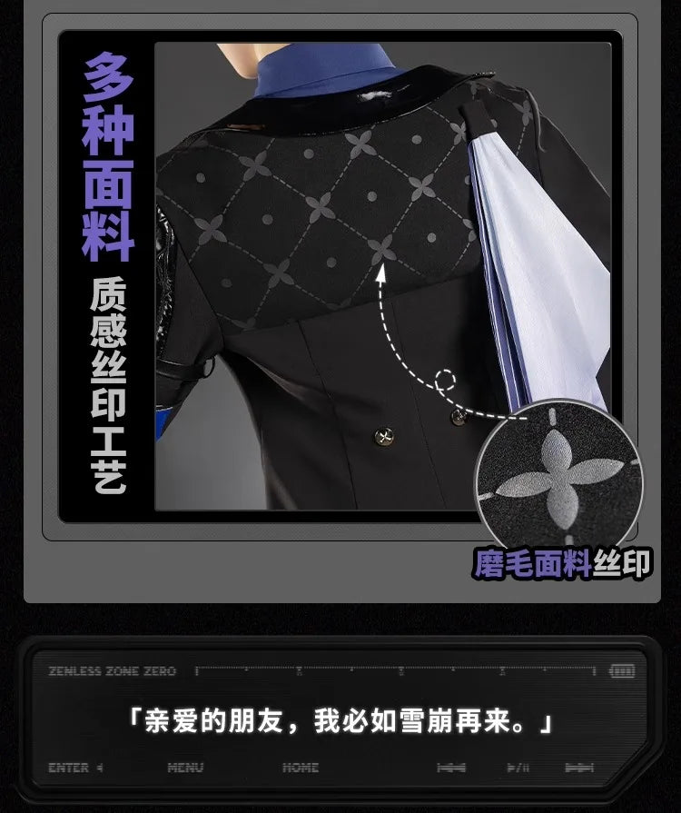 Zenless Zone Zero Hugo Cosplay Costume Wig Hat Mask Earrings Mockingbird New Eridu Hugo Vlad Ravenlock Halloween for Women Girls