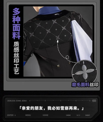 Zenless Zone Zero Hugo Cosplay Costume Wig Hat Mask Earrings Mockingbird New Eridu Hugo Vlad Ravenlock Halloween for Women Girls