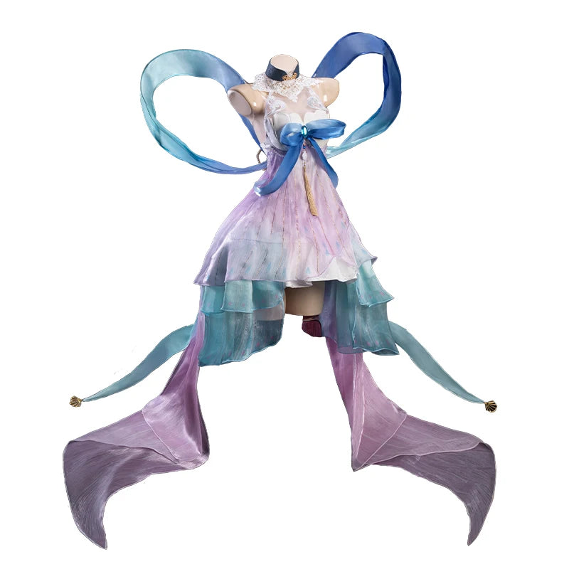 Last Batch Uwowo Kokomi Dragon Princess Cosplay Costume Dress Genshin Impact Halloween Fanart - SET A / XXL