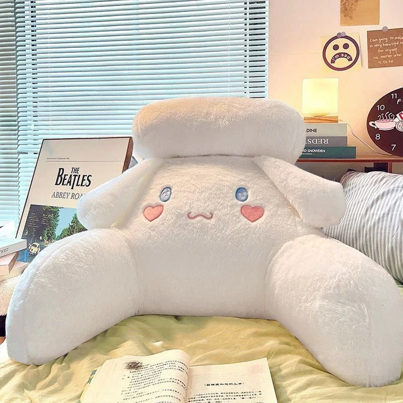 Sanrio Comfortable Back Cushion With Headrest Cinnamoroll My Melody Kuromi Cushion Lumbar Support Chair Sofa Bed Washable Gifts
