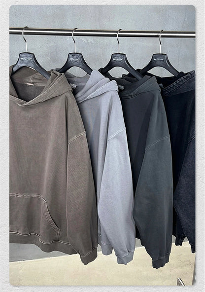 ZODF Retro Heavy Weight 480gsm Cotton Hoodies For Man Unisex Oversized Washed Distressed Hooded Pullovers Brand Coats HY1115