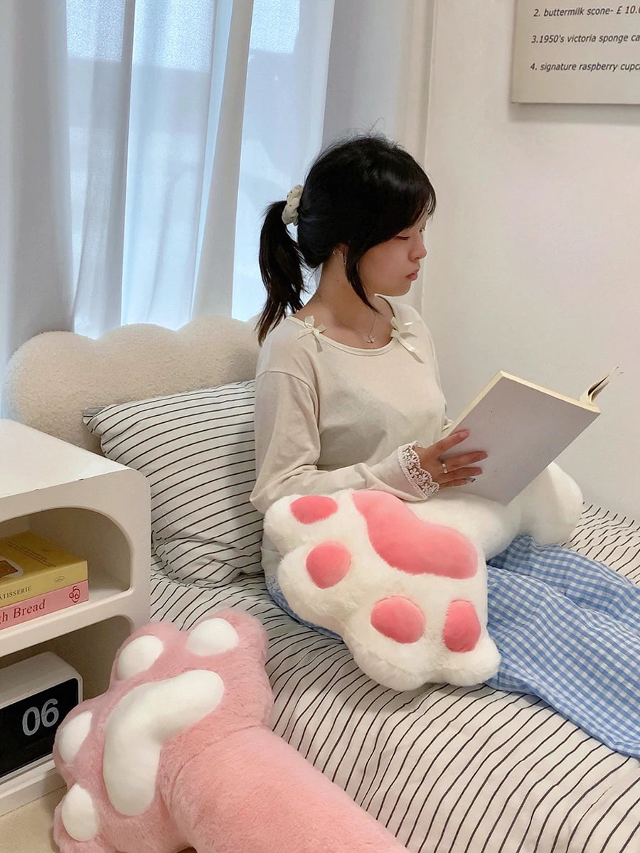 Comfortable Cat Paw Throw Pillow Very Soft Pink White Black Paw Long Cushion Leg Cushion Home Decor Xmas Gifts Child Washable