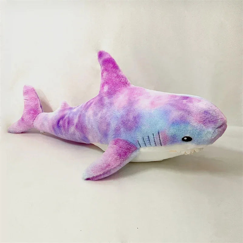 55-140cm Stuffed Lifelike Shark Plush Toy Stuffed Headed Shark Fierce Sea Animals Hug Throw Pillow Cushion for Boy Birthday