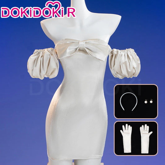 IN STOCK SUA Cosplay Costume Anime Alien Stage Cosplay DokiDoki-R Women Sexy White Dress Costume SUA Cosplay