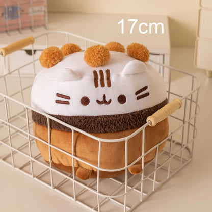 Cute Cat Sandwich Biscuit Plush Pillow Kawaii Cat Shaped Ice Cream Cake Plushie Soft Toy Small Decorative Pillow For Girl Friend
