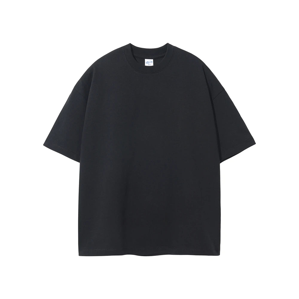 ZODF New 2025 Heavy Weight Summer Solid T Shirts For Men Unisex High Street Oversized 385gsm Cotton T-Shirt Streetwears HY0497