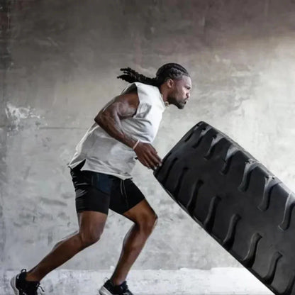 Summer Fashion Men Gym Shorts Demon Slayer Anime Quick Dry Double-layer Sports Pants Streetwear Sportswear Fitness Beach Pants