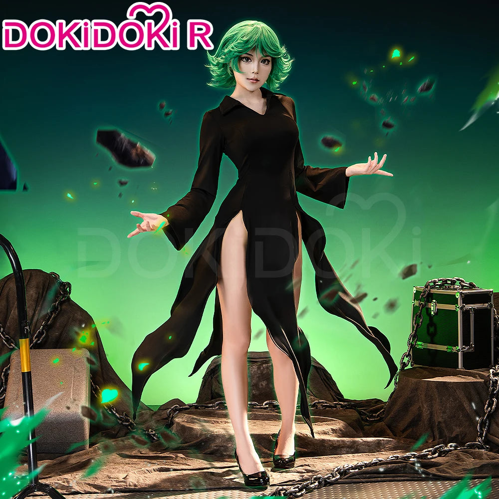 IN STOCK Terrible Tornado Tatsumaki Cosplay Costume Anime DokiDoki-R Women Halloween Cosplay Sexy Dress Plus Size