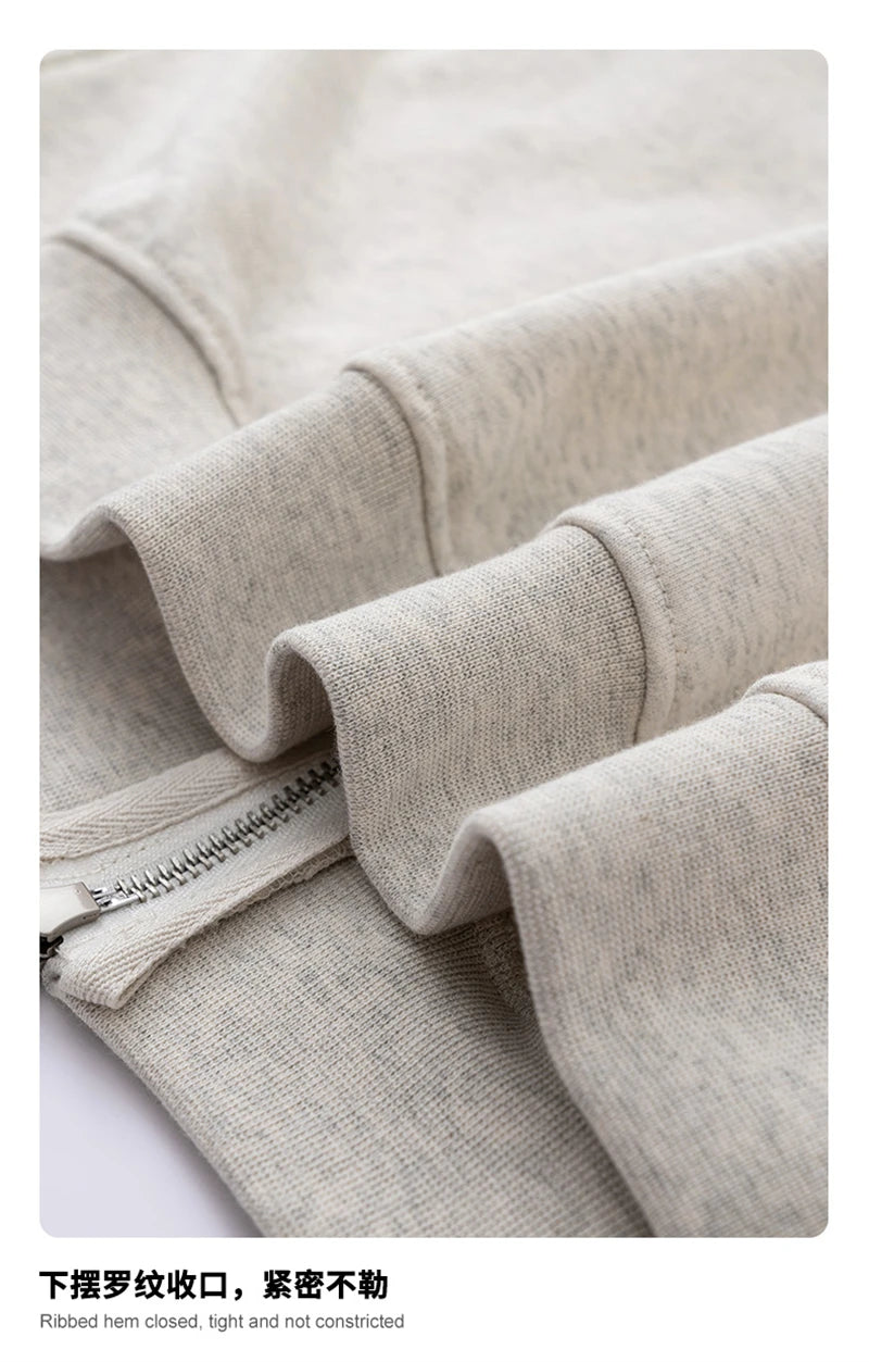 ZODF Trendy 2025 Heavy Weight 445gsm Zipper Hoodies For Man Unisex Casual Zip-up Hooded SweatShirts Coats HY1102